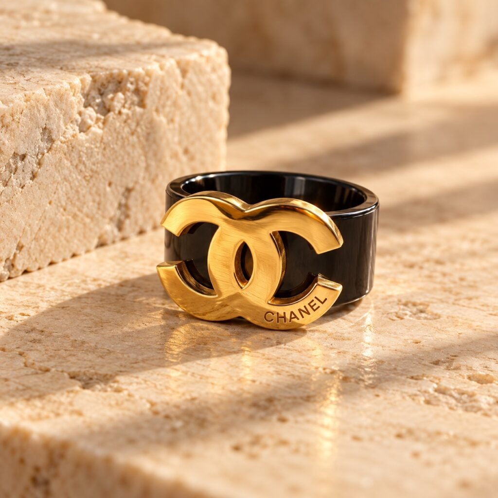 خاتم Chanel Black CC