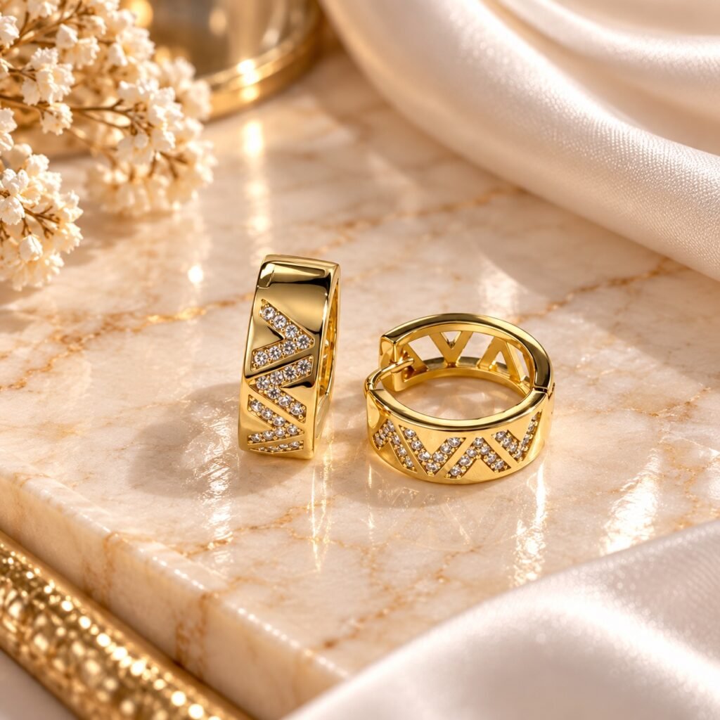 أقراط Chevron Crystal
