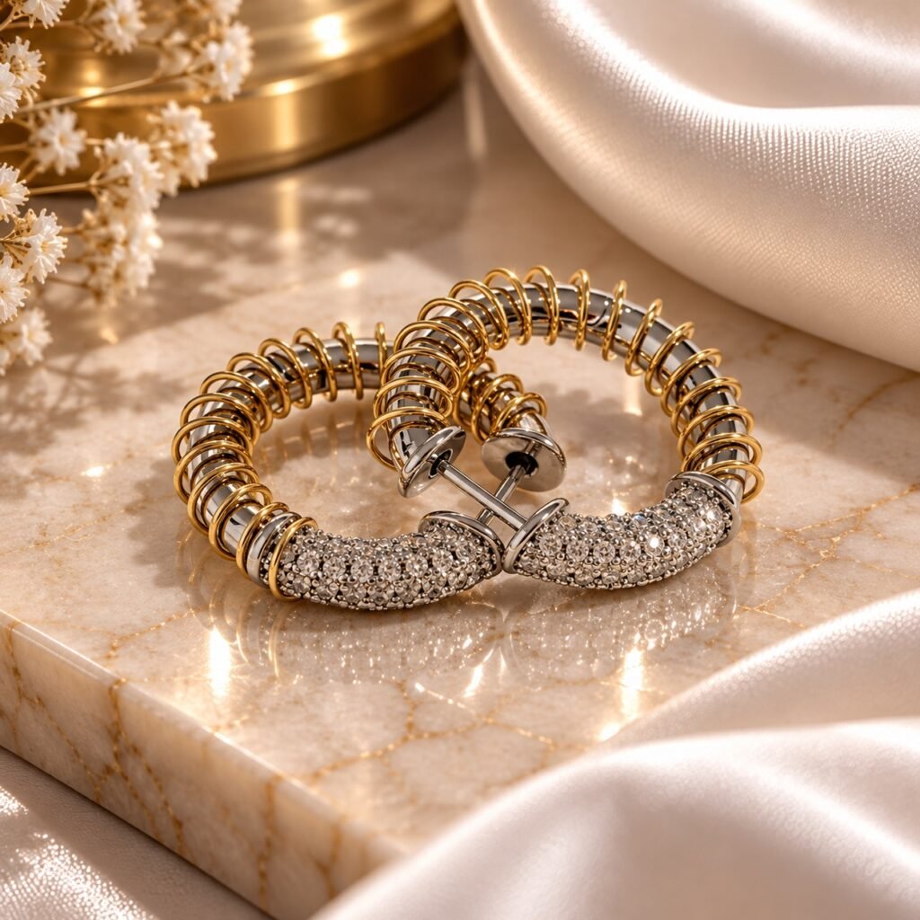 أقراط Spiral Crystal