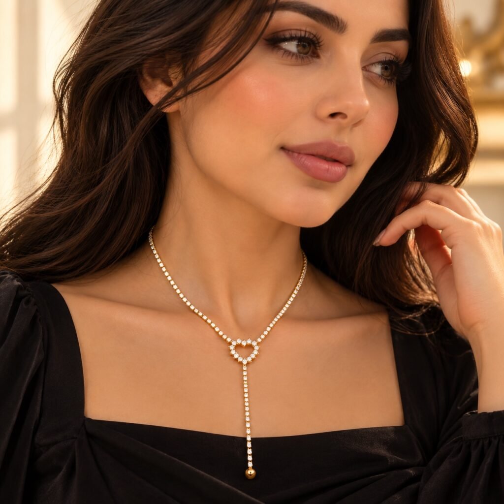 قلادة Crystal Heart Drop
